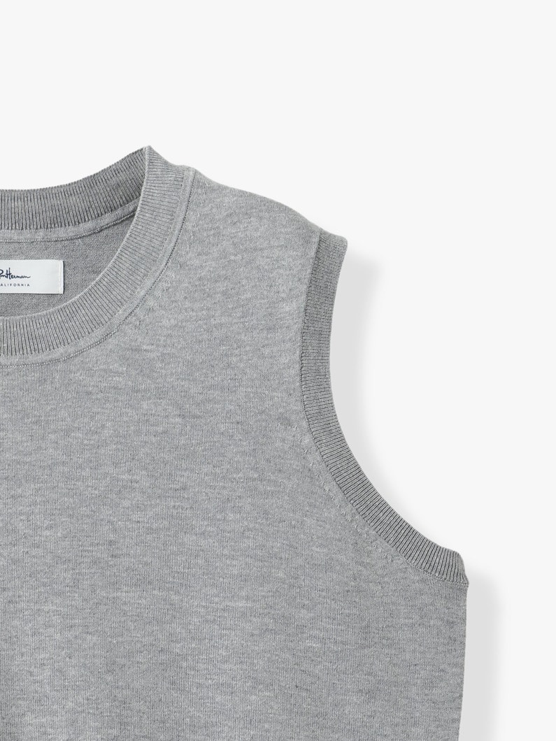 スリーブレス ニット トップ（ネイビー/グレー） 詳細画像 gray 2
