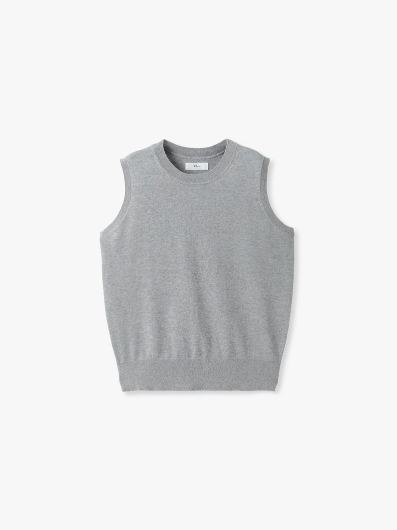 スリーブレス ニット トップ（ネイビー/グレー） 詳細画像 gray 4