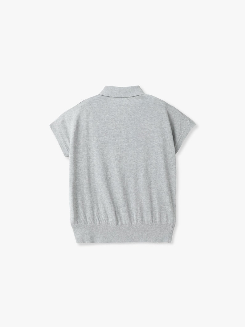 フレンチスリーブ ニット ポロシャツ 詳細画像 gray 1