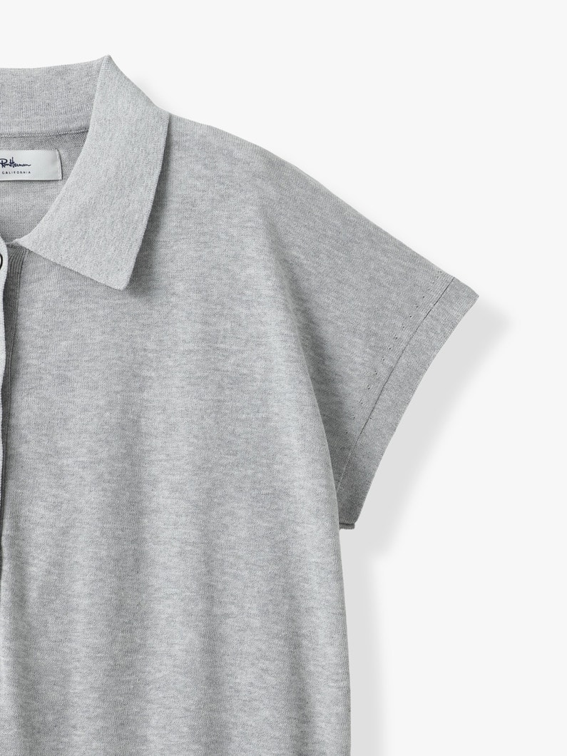 フレンチスリーブ ニット ポロシャツ 詳細画像 gray 2