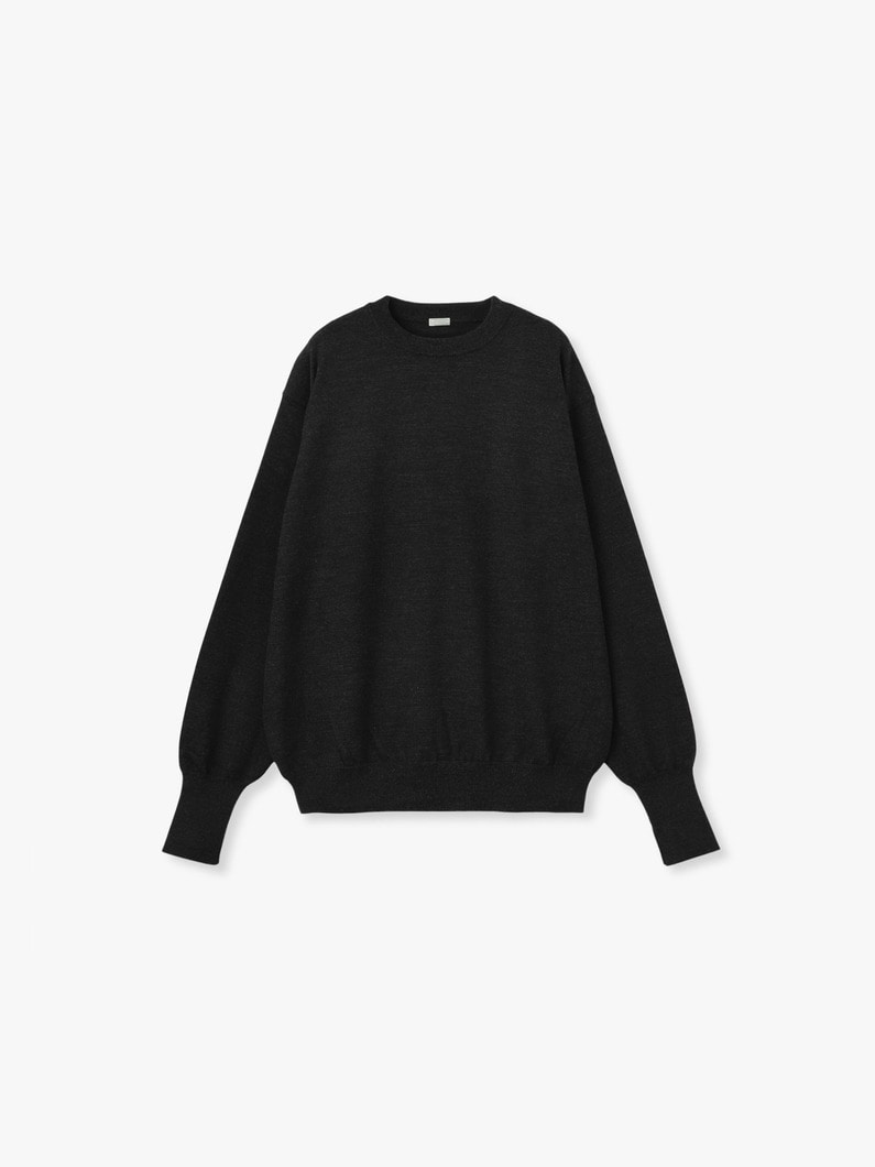 ウール ニット クルーネック プルオーバー（レッド/チャコールグレー） 詳細画像 charcoal gray 1