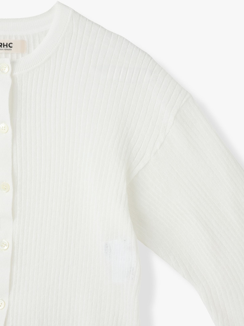 バナナスリーブ リブカーディガン 詳細画像 off white 2
