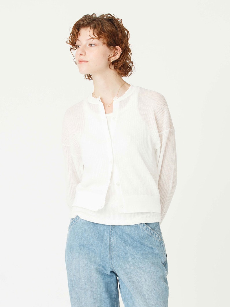 バナナスリーブ リブカーディガン 詳細画像 off white 1