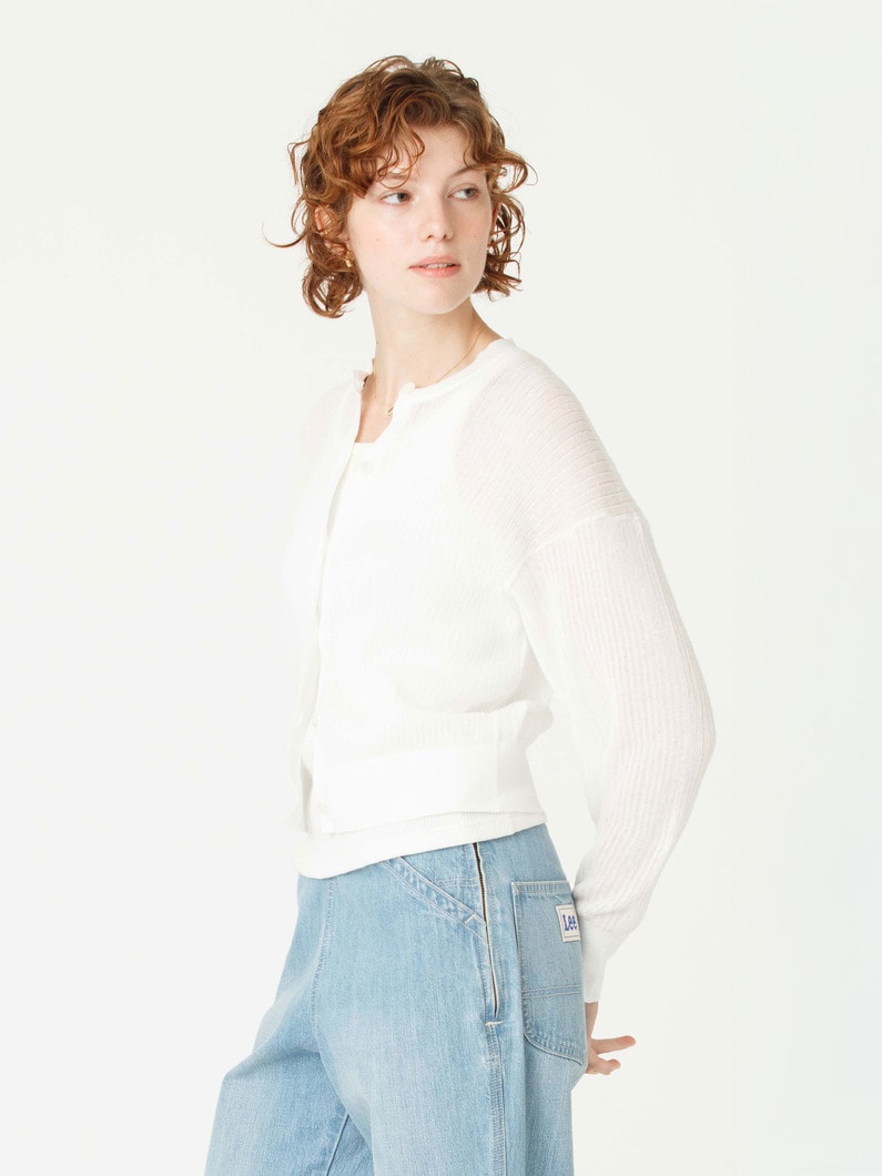 バナナスリーブ リブカーディガン 詳細画像 off white 2