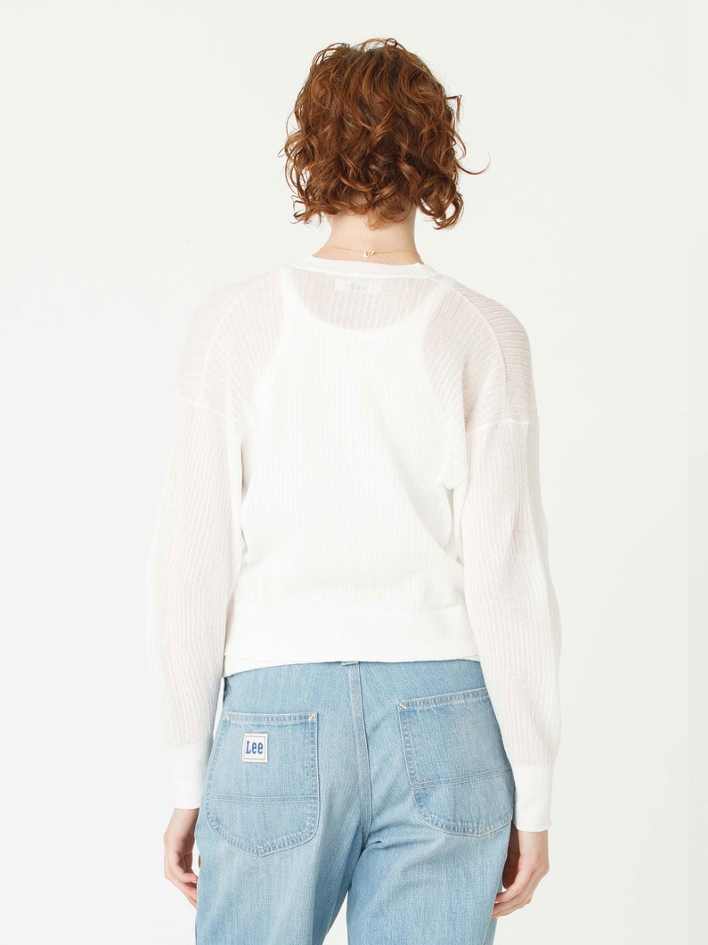 バナナスリーブ リブカーディガン 詳細画像 off white 3