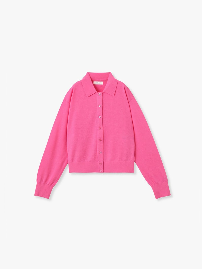 ウォッシャブル ニット カーディガン 詳細画像 pink