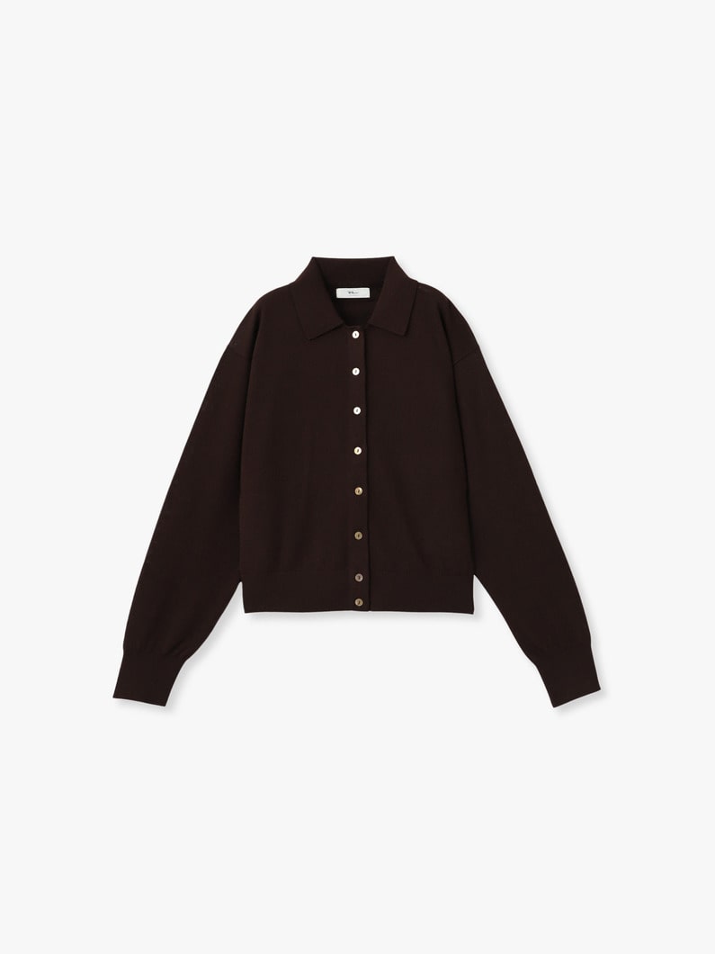 ウォッシャブル ニット カーディガン 詳細画像 dark brown 4