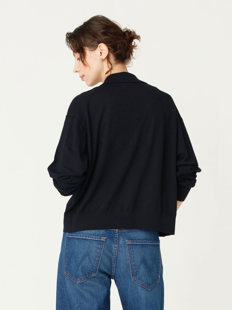 ウォッシャブル ニット カーディガン 詳細画像 navy 3