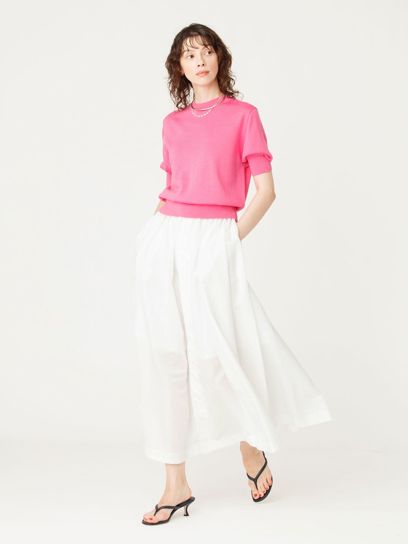 ウォッシャブル ハーフスリーブ ニット トップ 詳細画像 pink 4