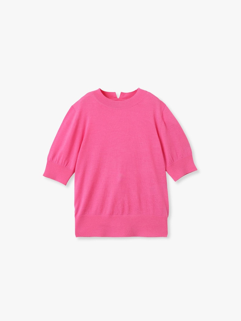 ウォッシャブル ハーフスリーブ ニット トップ 詳細画像 pink 5
