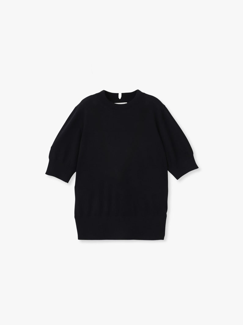 ウォッシャブル ハーフスリーブ ニット トップ 詳細画像 navy 5