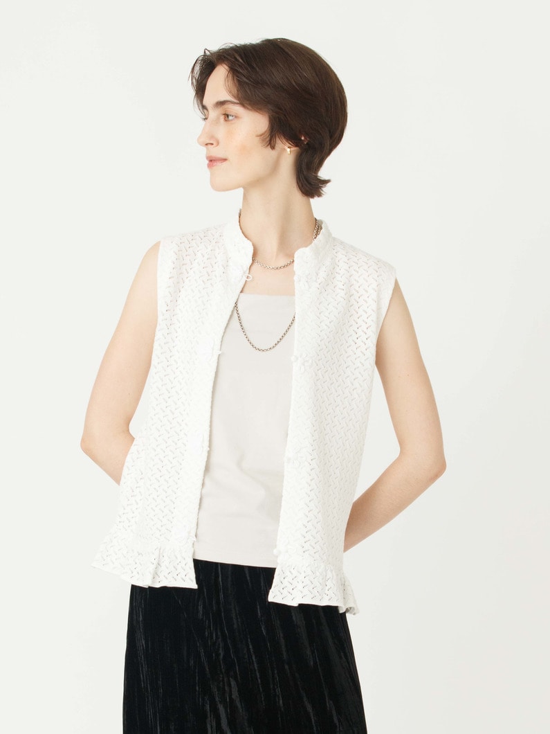 レース ニット スリーブレス トップ 詳細画像 ivory 4
