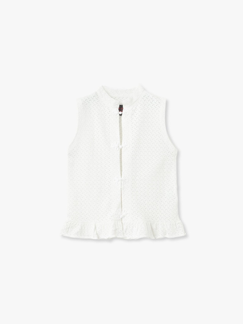 レース ニット スリーブレス トップ 詳細画像 ivory 5