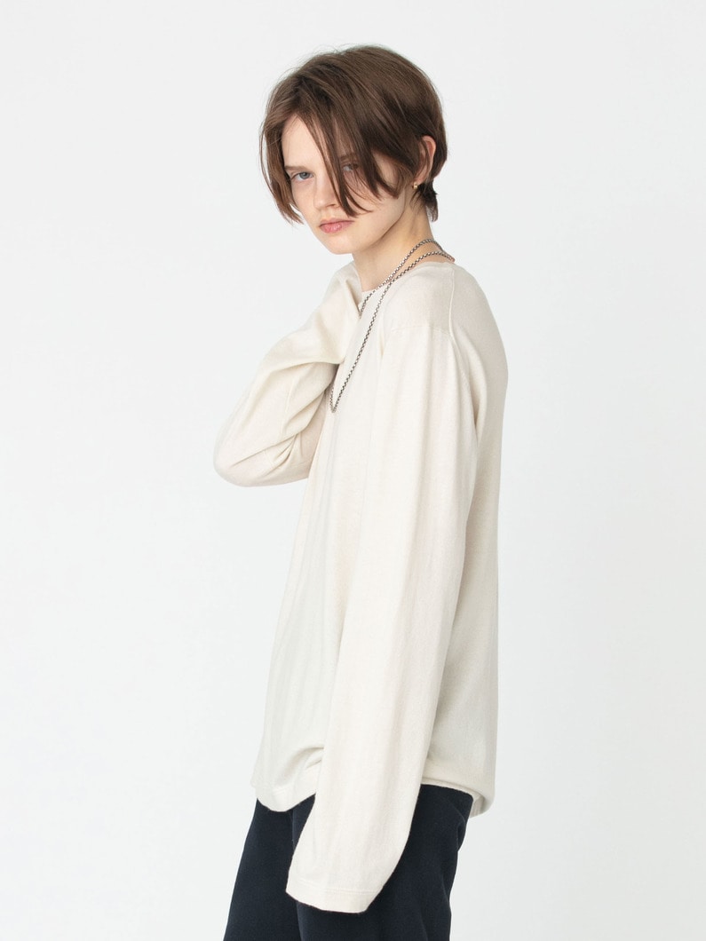 ジョーンズ コットンカシミア ロングスリーブ ティー 詳細画像 white 2