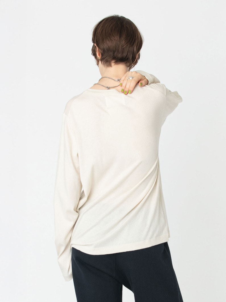 ジョーンズ コットンカシミア ロングスリーブ ティー 詳細画像 white 3