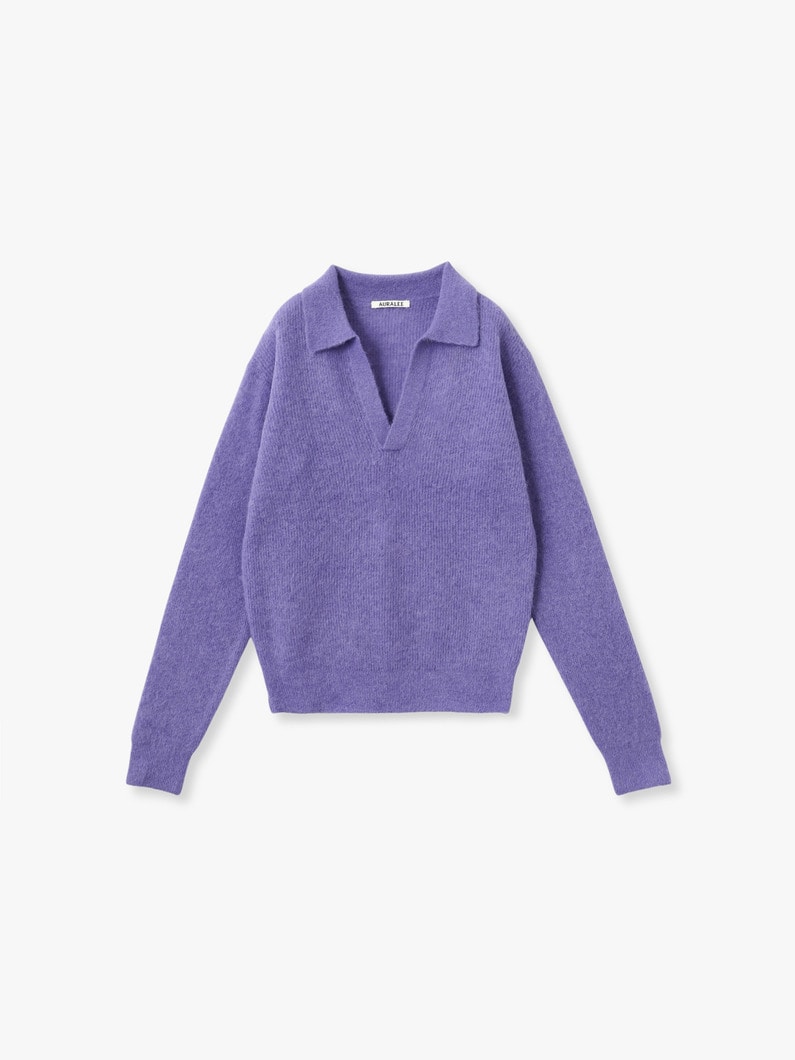 ベビー スーリー アルパカ シアー ニット スキッパー ポロトップ 詳細画像 purple