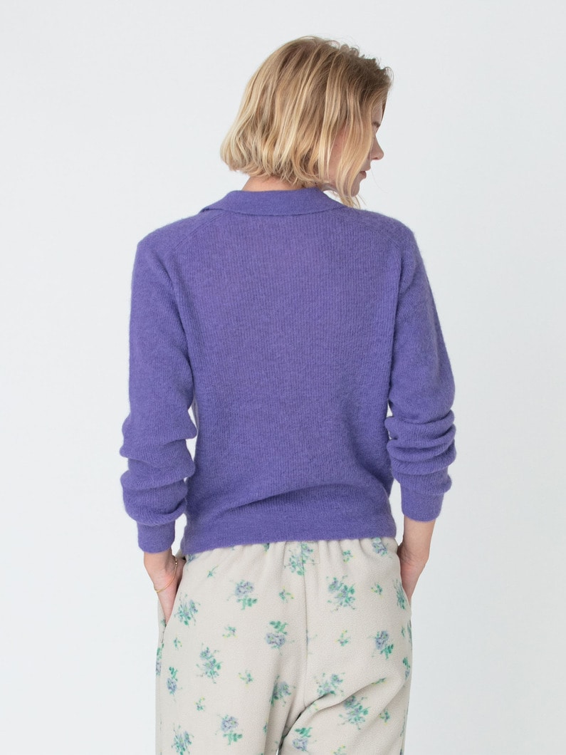ベビー スーリー アルパカ シアー ニット スキッパー ポロトップ 詳細画像 purple 3