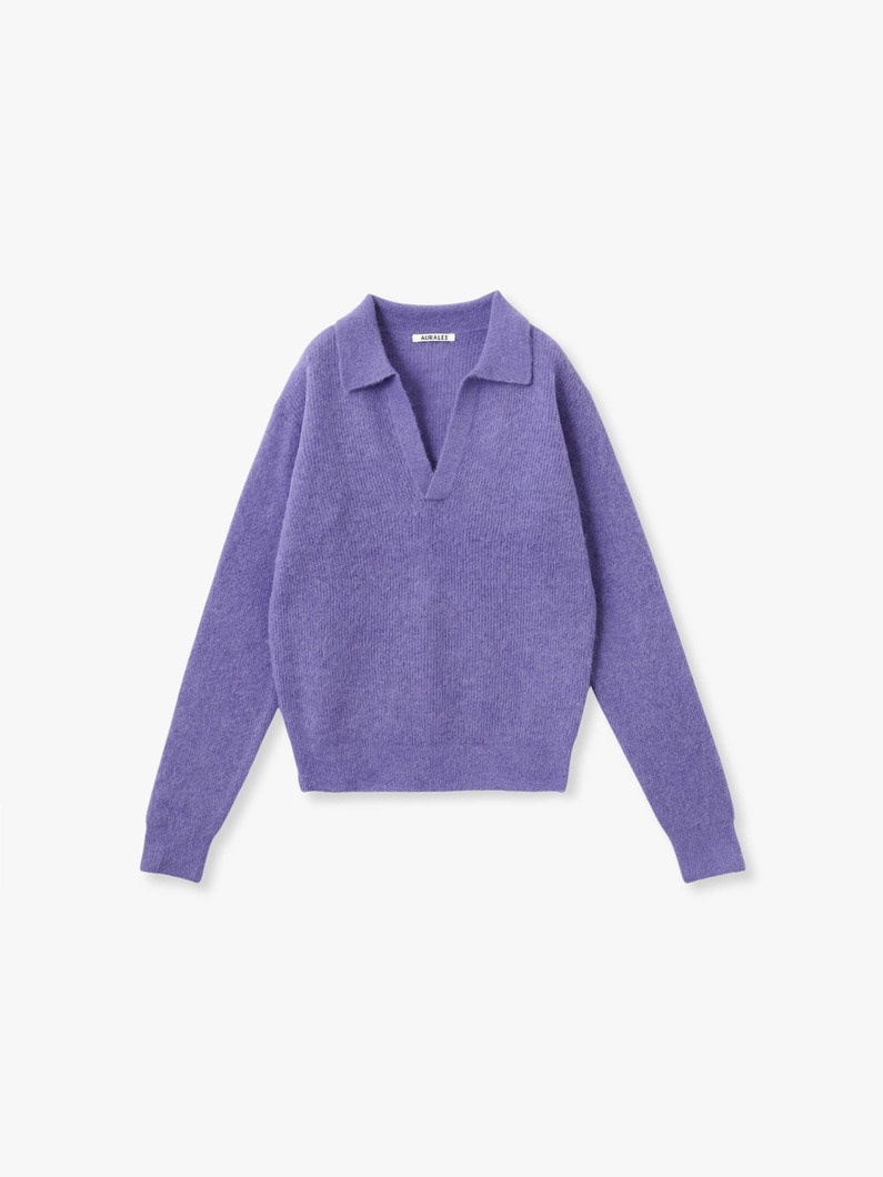 ベビー スーリー アルパカ シアー ニット スキッパー ポロトップ 詳細画像 purple 4