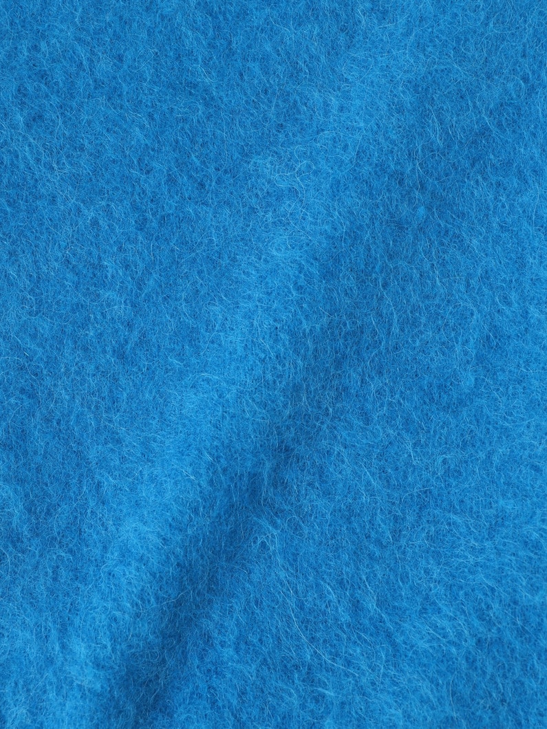 ガーメントダイ ベビー アルパカ ファー ニット クルーネック カーディガン 詳細画像 blue 3