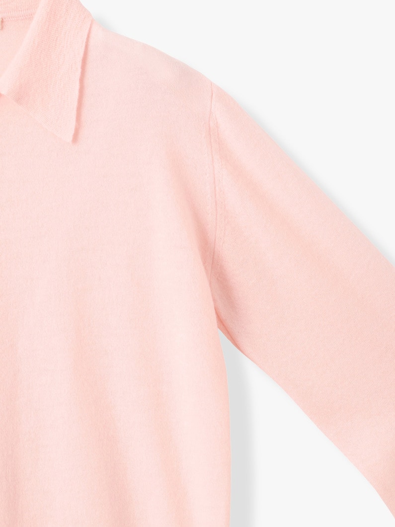 ハイゲージ ソフトカシミヤ ニット ポロ カーディガン 詳細画像 light pink 2