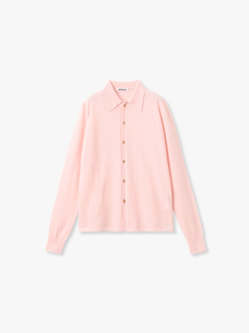 ハイゲージ ソフトカシミヤ ニット ポロ カーディガン 詳細画像 light pink 1
