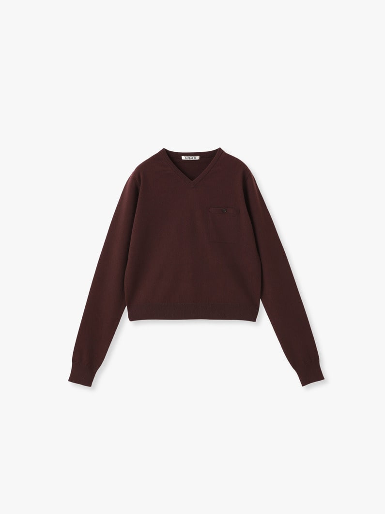 ハイツイスト ウール Vネック ニット プルオーバー 詳細画像 brown 1