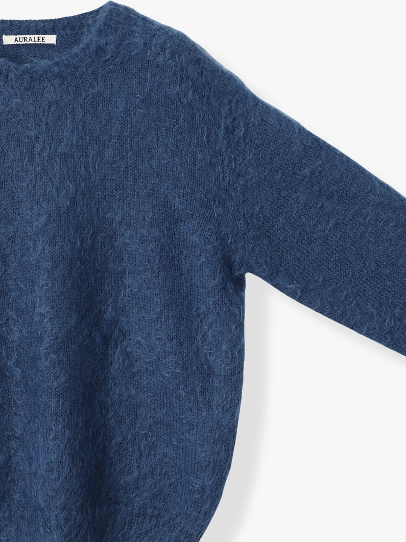 ブラッシュド スーパーキッドモヘア ニット プルオーバー 詳細画像 navy 2