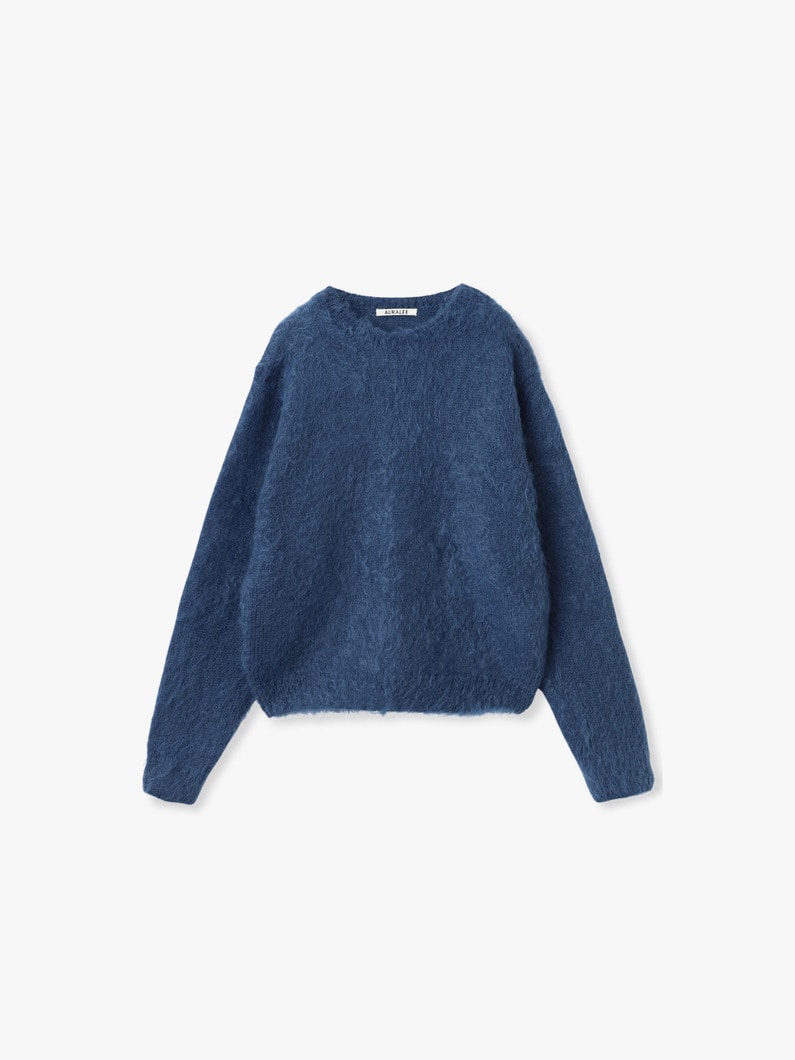 ブラッシュド スーパーキッドモヘア ニット プルオーバー 詳細画像 navy 1