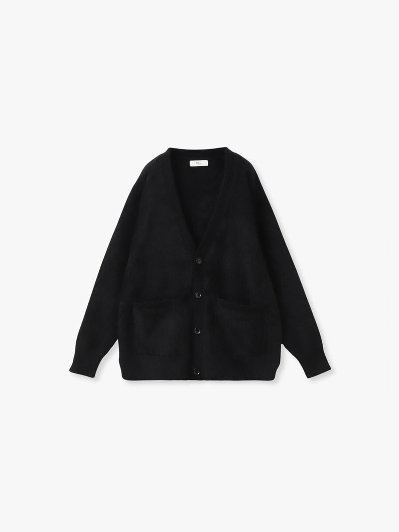 フォックスカシミア ブラッシュド ニット カーディガン 詳細画像 black