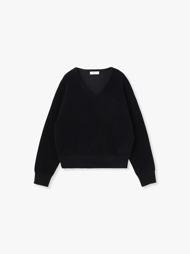 フリース Vネック ニットプルオーバー 詳細画像 navy 4