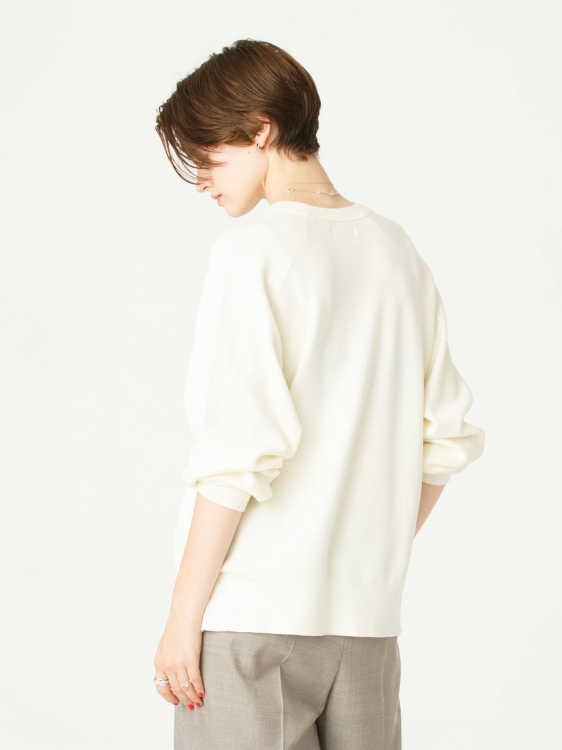 エアーコットン スムース ニット プルオーバー 詳細画像 white 4