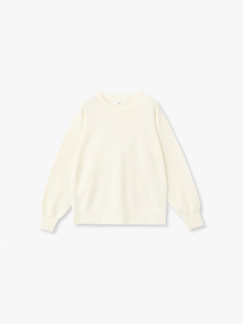 エアーコットン スムース ニット プルオーバー 詳細画像 white 5