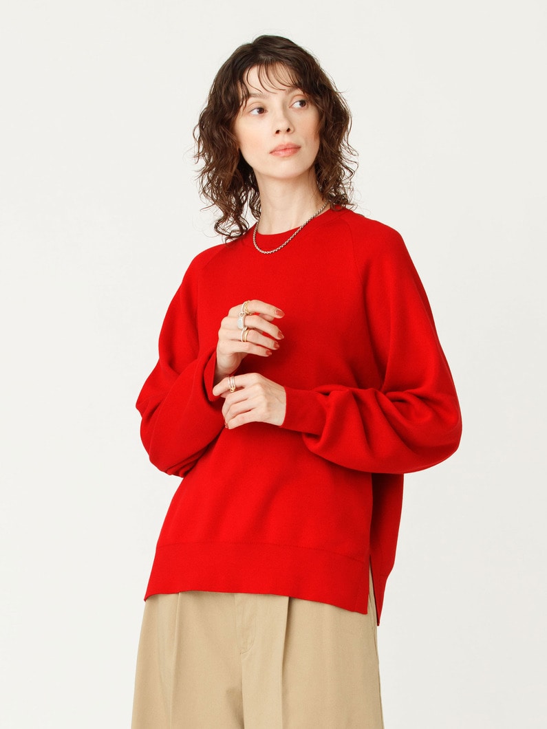エアーコットン スムース ニット プルオーバー 詳細画像 red