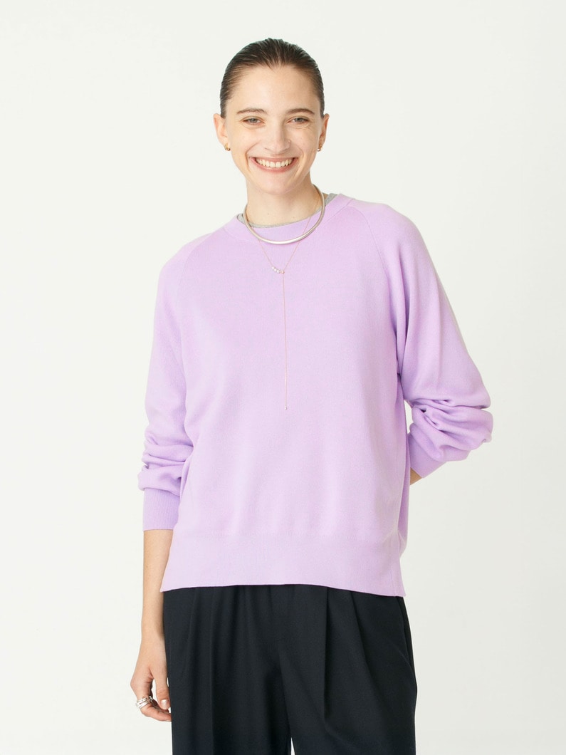 エアーコットン スムース ニット プルオーバー 詳細画像 lavender