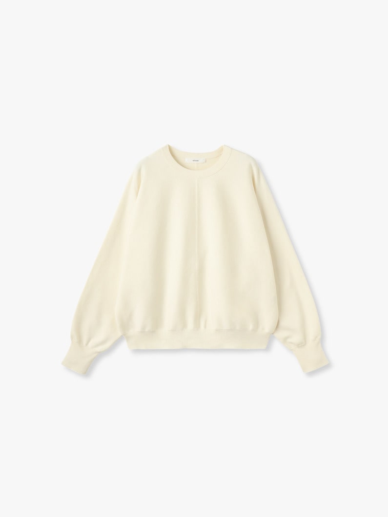 シルクコットン ロングスリーブ ニット トップ 詳細画像 white