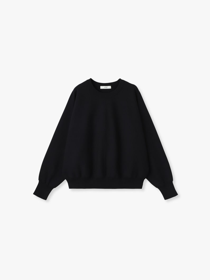 シルクコットン ロングスリーブ ニット トップ 詳細画像 navy