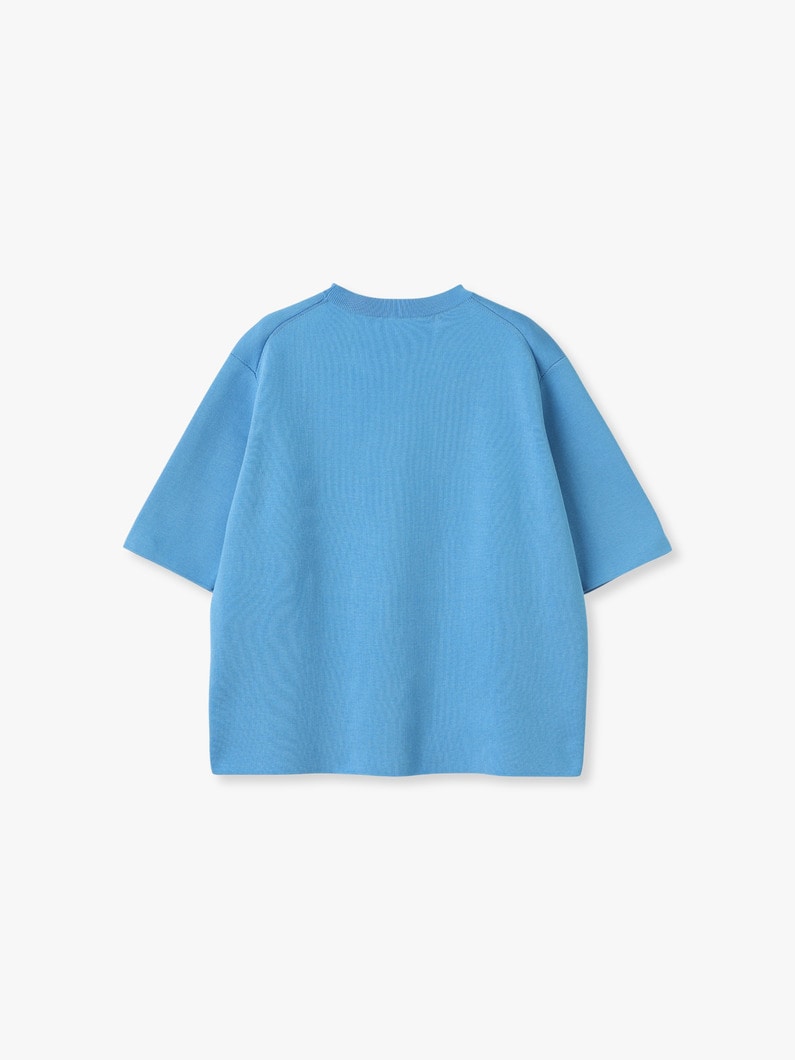 シルクコットン ハーフスリーブ ニット トップ 詳細画像 blue 1