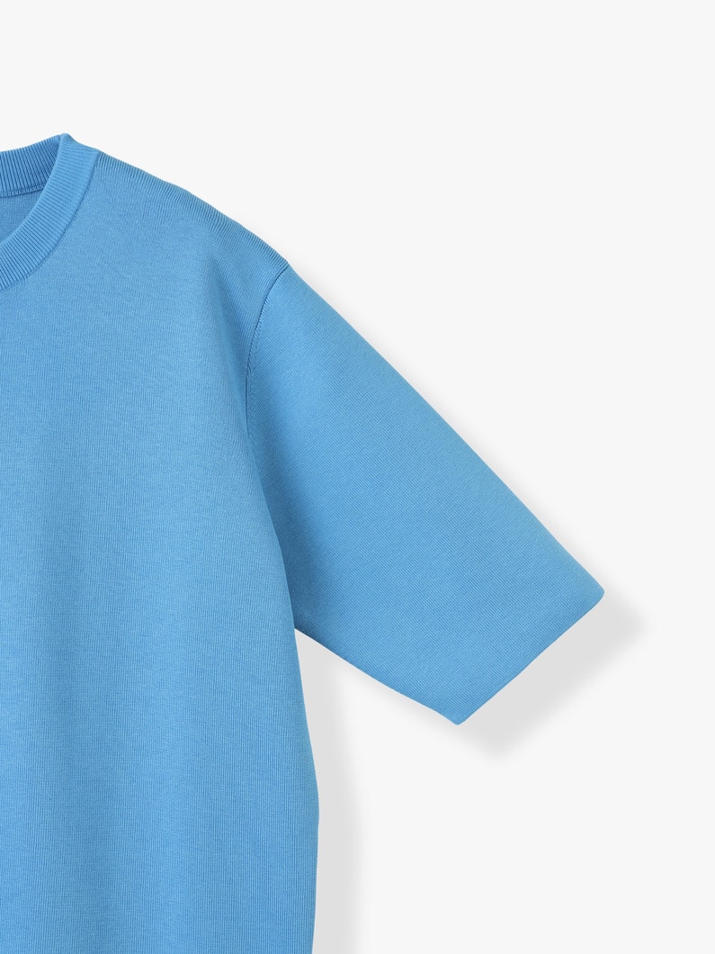 シルクコットン ハーフスリーブ ニット トップ 詳細画像 blue 2