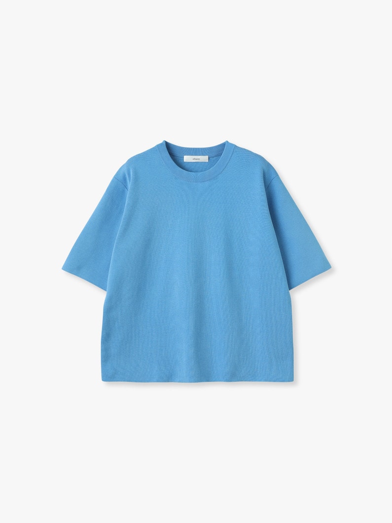 シルクコットン ハーフスリーブ ニット トップ 詳細画像 blue 1