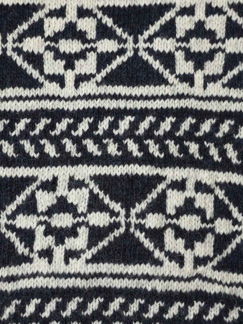 ワイドネック ノルディック ニットプルオーバー 詳細画像 navy 5