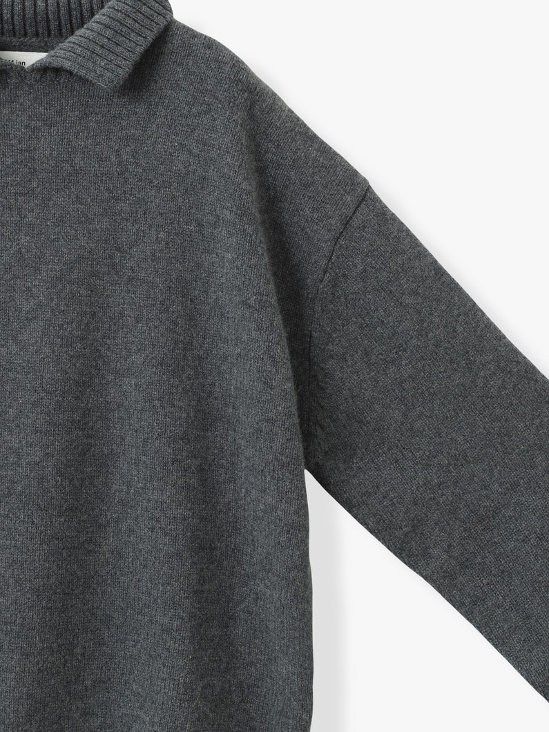 ジャン カシミア ポロ ニットトップ 詳細画像 gray 2