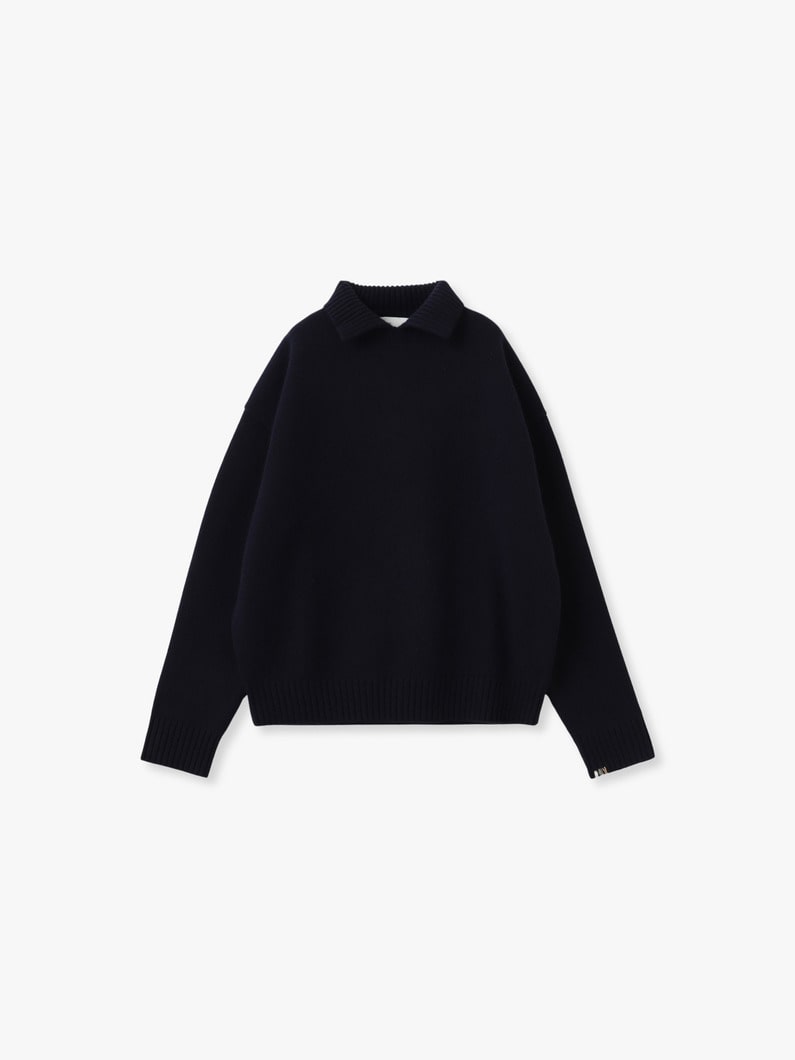 ジャン カシミア ポロ ニットトップ 詳細画像 navy