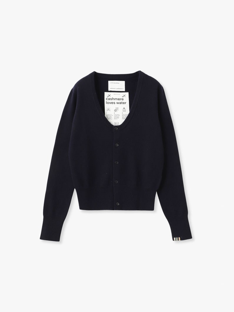 ドロテア カシミア スクープネック ニット カーディガン 詳細画像 navy 1