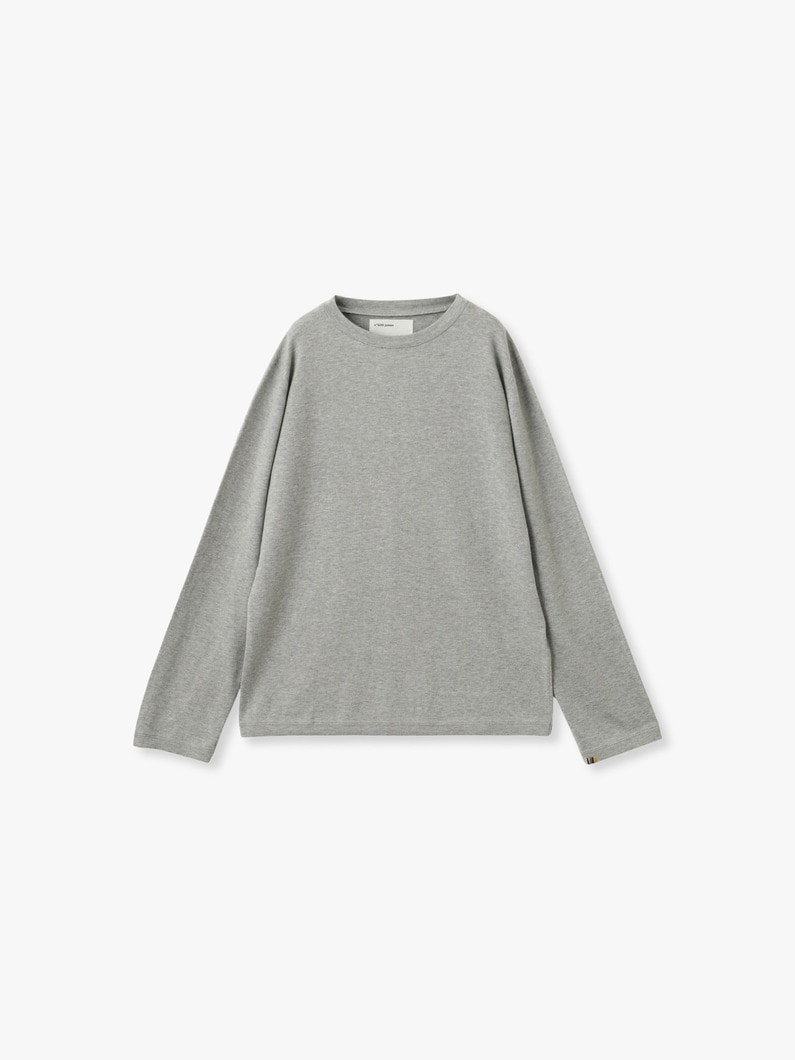 ジョーンズ コットンカシミア ロングスリーブ ティー（ライトグレー/グレー） 詳細画像 light gray