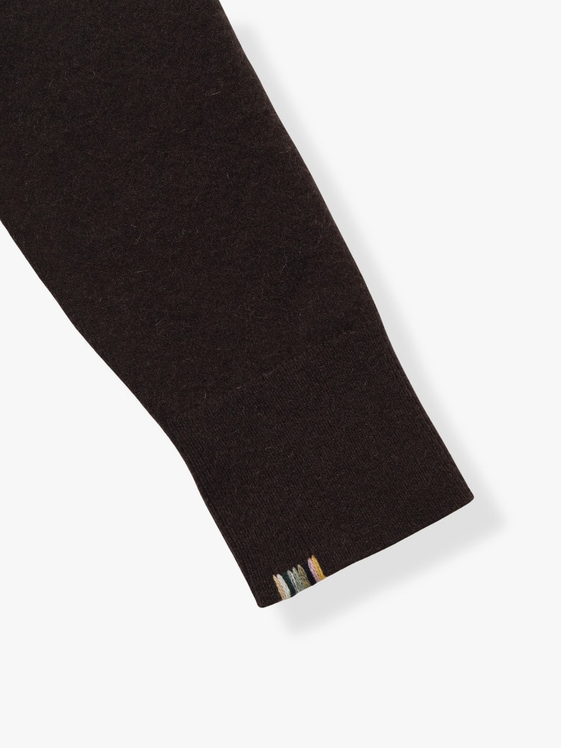 エラ Vネック ニット カーディガン 詳細画像 dark brown 3
