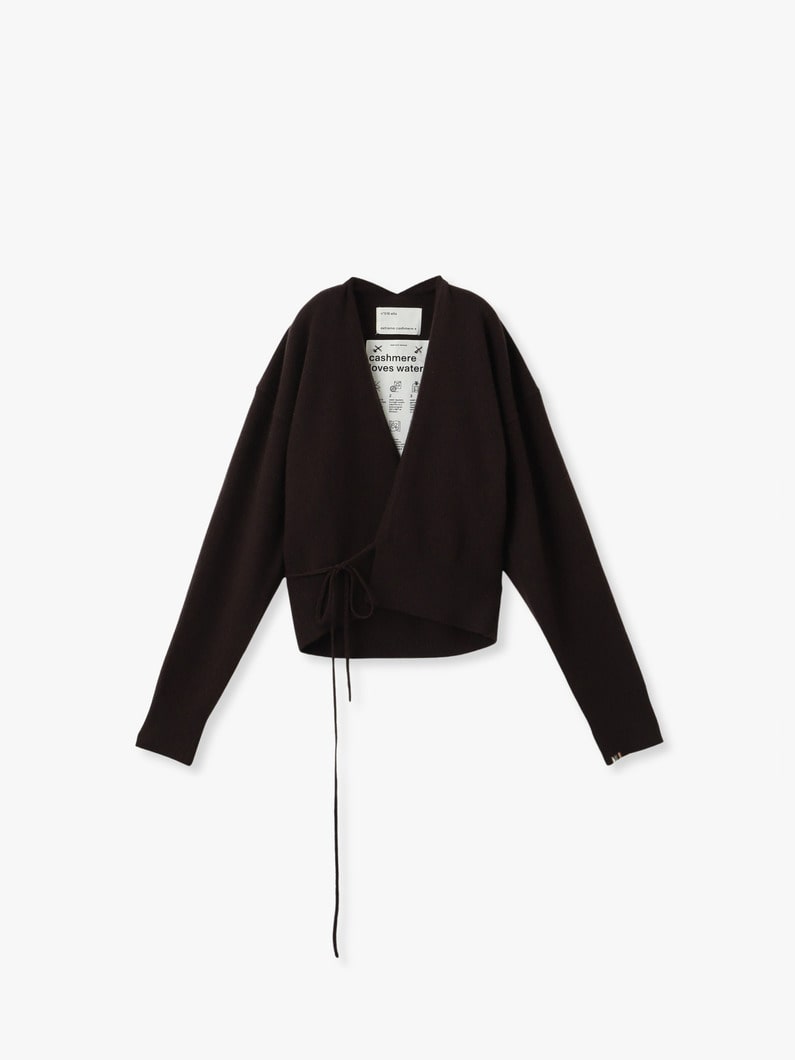 エラ Vネック ニット カーディガン 詳細画像 dark brown 5