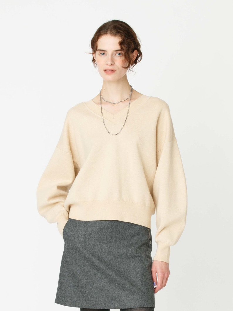 コットン カシミア プルオーバー 詳細画像 beige 1