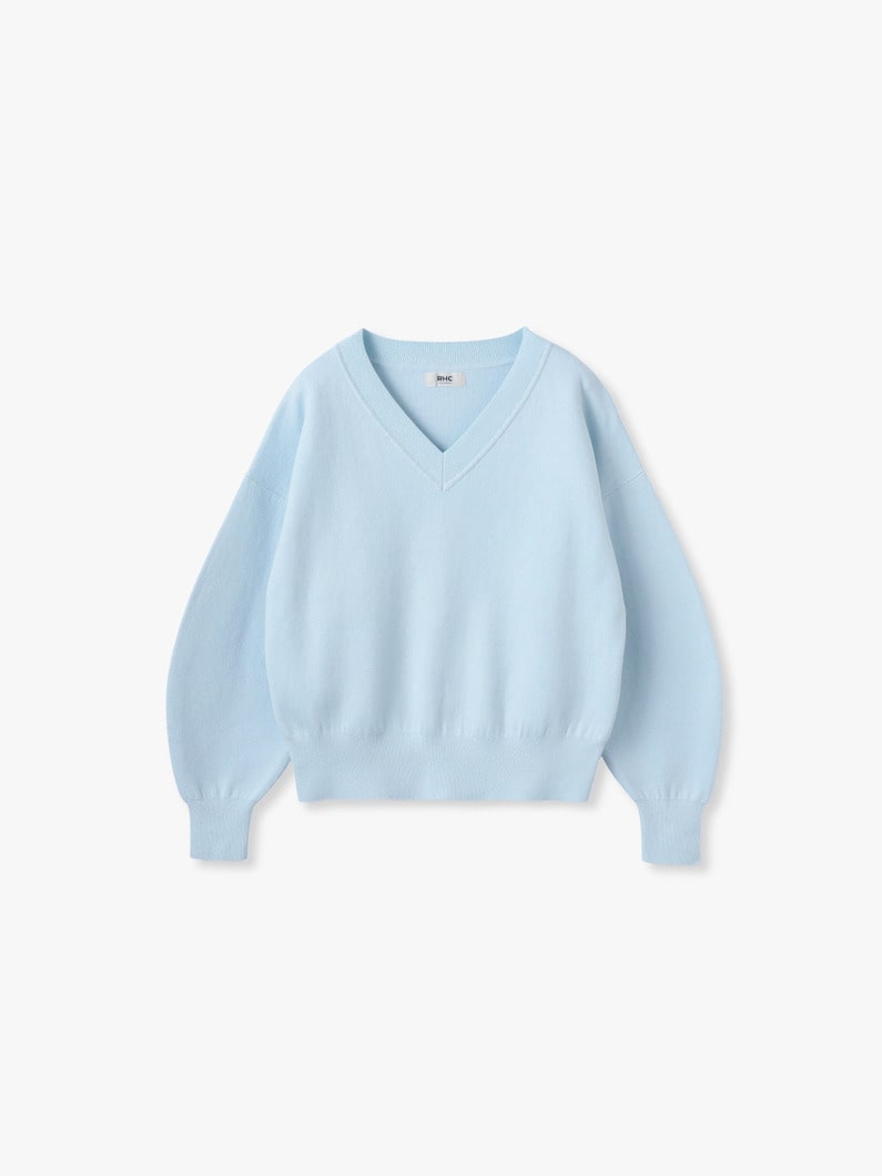 コットン カシミア プルオーバー 詳細画像 light blue