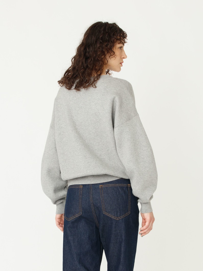 コットン カシミア プルオーバー（ブラック/トップグレー/ピンク） 詳細画像 top gray 3