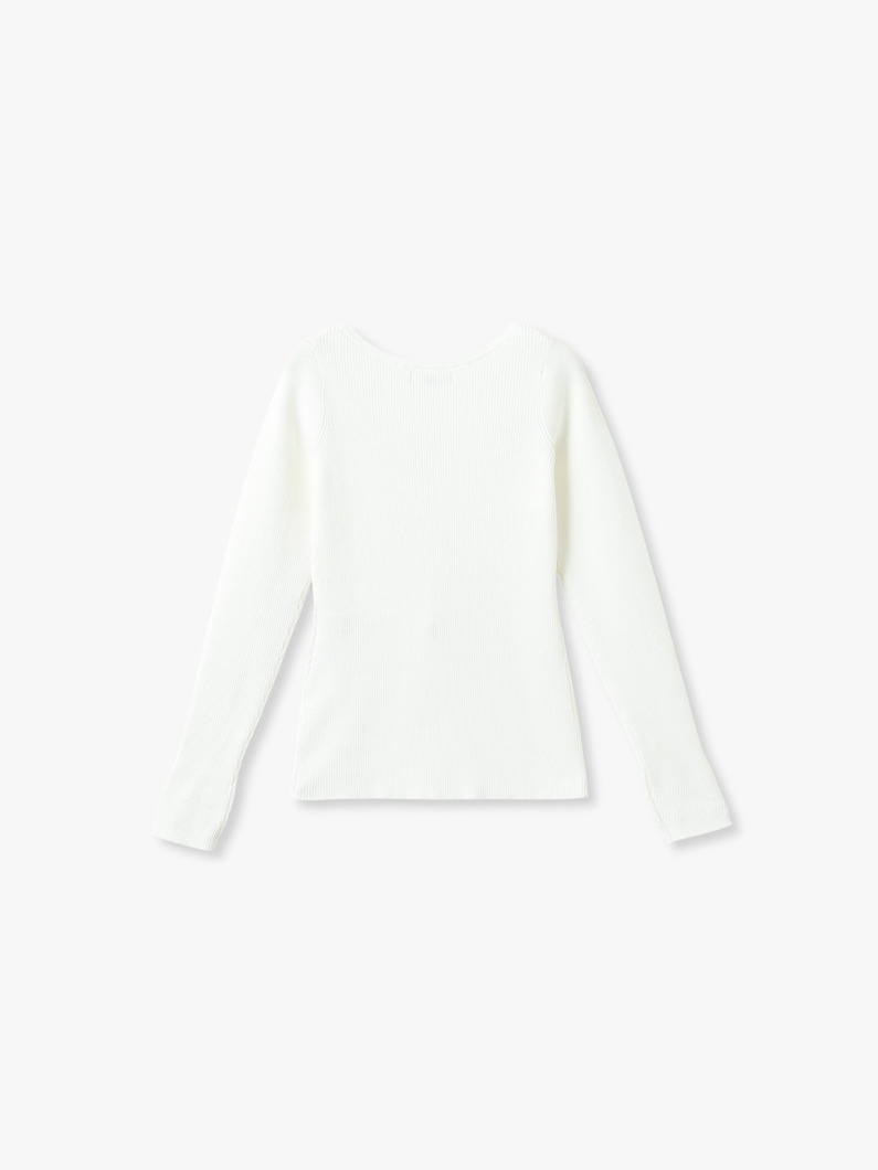 リブ ニット Ｖネック プルオーバー 詳細画像 off white 1